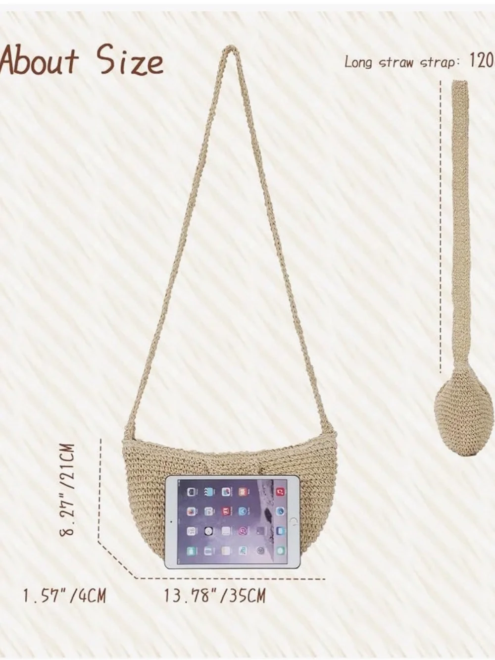 Minimalist Woven Straw Crossbody Bag in Beige -Pleated Dumpling Shoulder Handbag